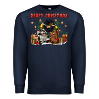 Navy merry christmas Premium Sweatshirt - CowGirlArtShop