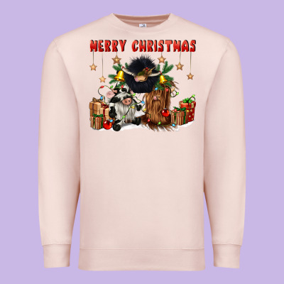 Merry Christmas Premium Sweatshirt Designed By Cowgirlartshop