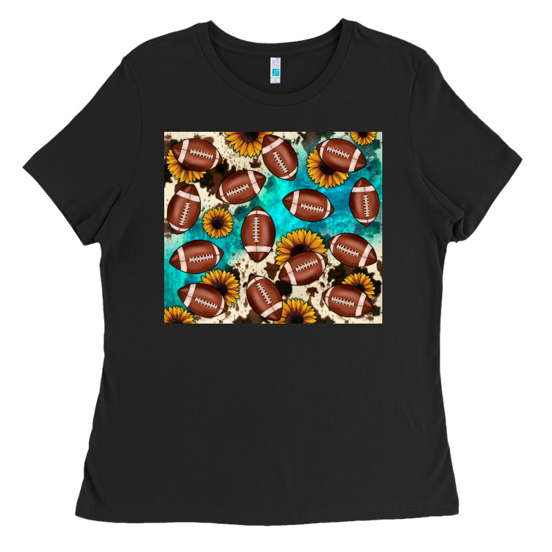 Football Turquoise Sunflower Ladies Tee by JahusDesignShop | Teevron
