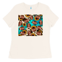 Bone football turquoise sunflower Ladies Tee - JahusDesignShop