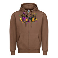 Chestnut mardi gras mama Zipper Hoodie - texasbilliewilder