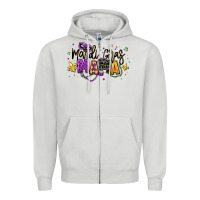 Dove Grey mardi gras mama Zipper Hoodie - texasbilliewilder