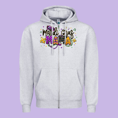 Mardi Gras Mama Zipper Hoodie Designed By Texasbilliewilder