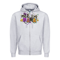 Heather Grey mardi gras mama Zipper Hoodie - texasbilliewilder