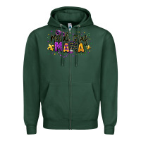 Sports Green mardi gras mama Zipper Hoodie - texasbilliewilder