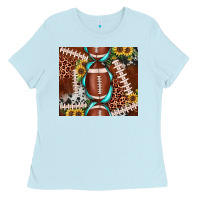 Baby Blue football leopard gemstone sunflower tumbler3 Ladies Tee - JahusDesignShop