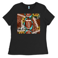 Football Leopard Gemstone Sunflower Tumbler3 Ladies Tee | Teevron