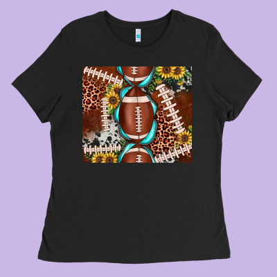 Football Leopard Gemstone Sunflower Tumbler3 Ladies Tee Designed By Jahusdesignshop