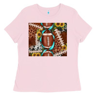 Bubblegum Pink football leopard gemstone sunflower tumbler3 Ladies Tee - JahusDesignShop