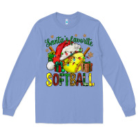 Colony Blue santa's favorite softball bbs Long Sleeve Tee - BundleAndBundleShop