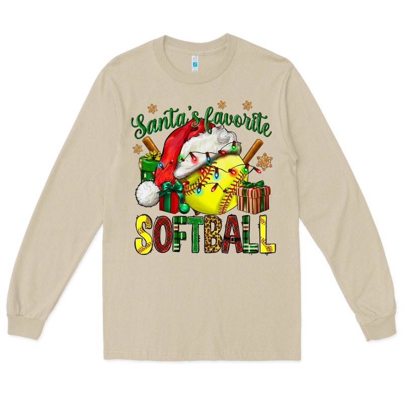 Santa's Favorite Softball Bbs Long Sleeve Tee by BundleAndBundleShop | Teevron