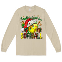 Mushroom santa's favorite softball bbs Long Sleeve Tee - BundleAndBundleShop