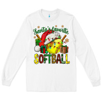 White santa's favorite softball bbs Long Sleeve Tee - BundleAndBundleShop
