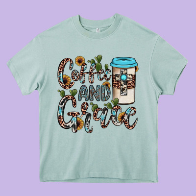 Coffee And Grace Heavy Core Tee Designed By Jahusdesignshop
