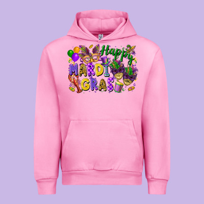 Happy Mardi Gras Urban Hoodie Designed By Fadigitalartstudio