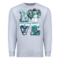 Heather Grey love winter Premium Sweatshirt - CowGirlArtShop