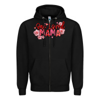 Black one loved mama valentine's day Zipper Hoodie - texasbilliewilder