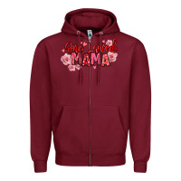 Burgundy one loved mama valentine's day Zipper Hoodie - texasbilliewilder