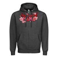 Charcoal Heather one loved mama valentine's day Zipper Hoodie - texasbilliewilder