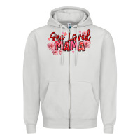 Dove Grey one loved mama valentine's day Zipper Hoodie - texasbilliewilder