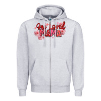 Heather Grey one loved mama valentine's day Zipper Hoodie - texasbilliewilder