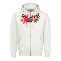 Oatmeal Heather one loved mama valentine's day Zipper Hoodie - texasbilliewilder