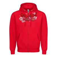 Red one loved mama valentine's day Zipper Hoodie - texasbilliewilder