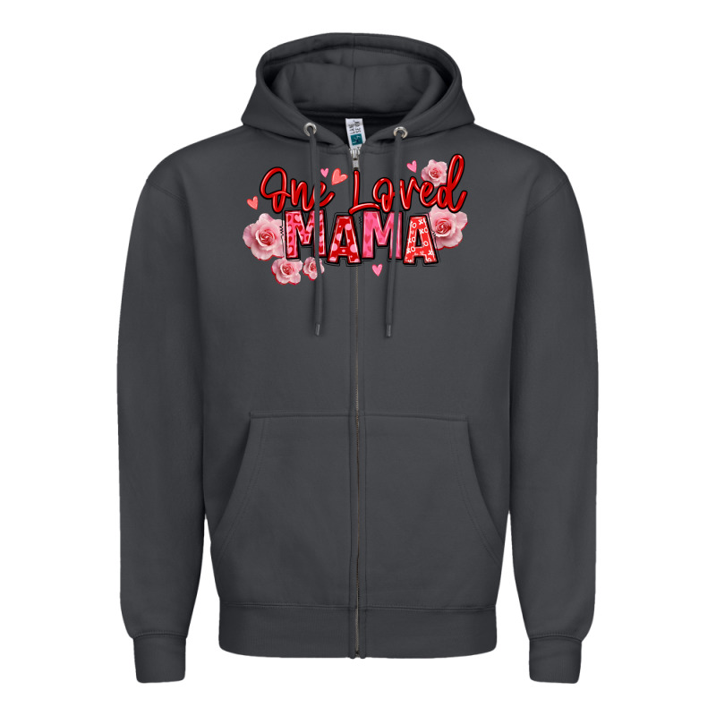 One Loved Mama Valentine's Day Zipper Hoodie by texasbilliewilder | Teevron