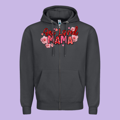 One Loved Mama Valentine's Day Zipper Hoodie Designed By Texasbilliewilder