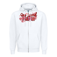 White one loved mama valentine's day Zipper Hoodie - texasbilliewilder