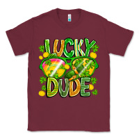 Burgundy Lucky Dude Classic Tee - CowhideDigitalArt