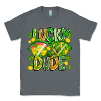Charcoal Heather Lucky Dude Classic Tee - CowhideDigitalArt