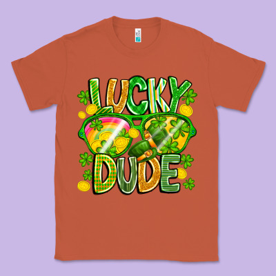 Lucky Dude Classic Tee Designed By Cowhidedigitalart