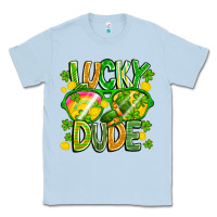 Dusty Blue Lucky Dude Classic Tee - CowhideDigitalArt