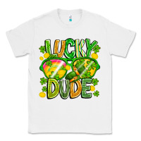 White Lucky Dude Classic Tee - CowhideDigitalArt