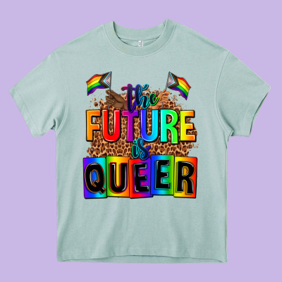 The Fuuture Is Queer Heavy Core Tee Designed By Adodesignshop