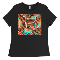 Football Leopard Cowhide Ladies Tee | Teevron