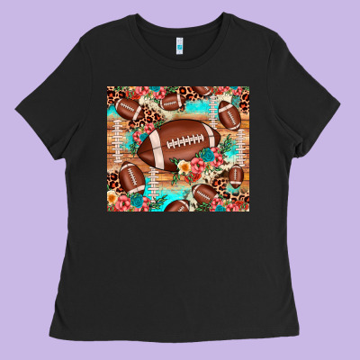Football Leopard Cowhide Ladies Tee Designed By Jahusdesignshop