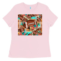 Bubblegum Pink football leopard cowhide Ladies Tee - JahusDesignShop