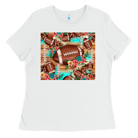White football leopard cowhide Ladies Tee - JahusDesignShop