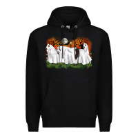 Black ghost horses halloween Premium Hoodie - CowGirlArtShop