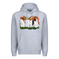 Heather Grey ghost horses halloween Premium Hoodie - CowGirlArtShop