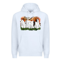White ghost horses halloween Premium Hoodie - CowGirlArtShop