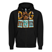 Black Dog Mom with Paw Zipper Hoodie - texasbilliewilder