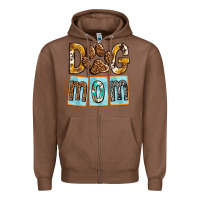 Chestnut Dog Mom with Paw Zipper Hoodie - texasbilliewilder