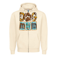 Sandshell Dog Mom with Paw Zipper Hoodie - texasbilliewilder