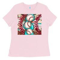 Bubblegum Pink baseball leopard cowhide turquoise Ladies Tee - JahusDesignShop
