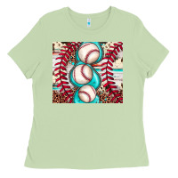 Matcha baseball leopard cowhide turquoise Ladies Tee - JahusDesignShop