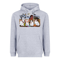 Heather Grey halloween pigs Heavyweight Hoodie - CowGirlArtShop