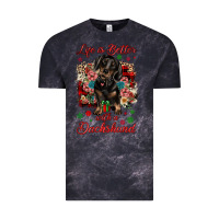 Cloud Black Christmas life is better with a dachshund Vintage Tee - JahusDesignShop